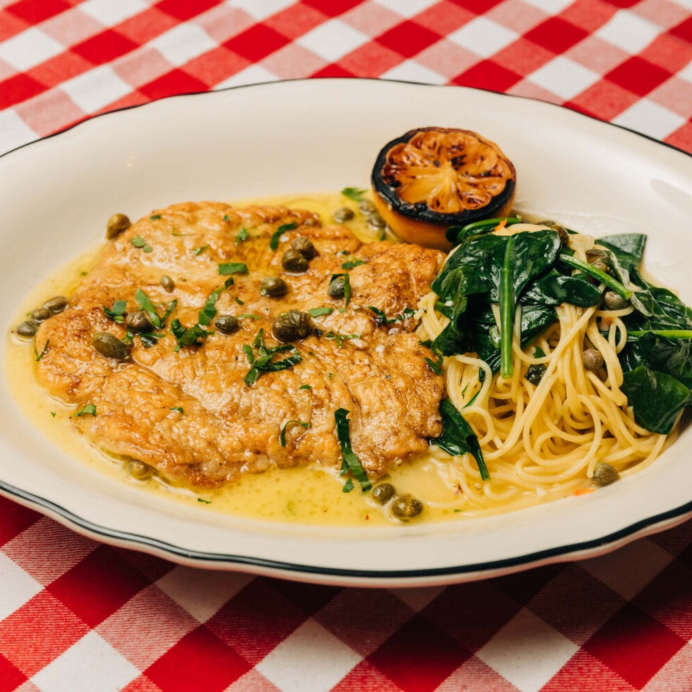 Chicken Piccata with Spinach & Spaghetti