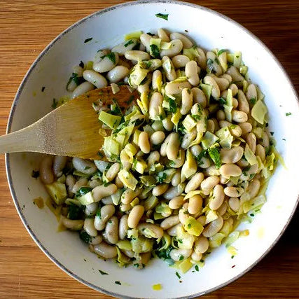 White Bean Salad with Artichokes and Garlic