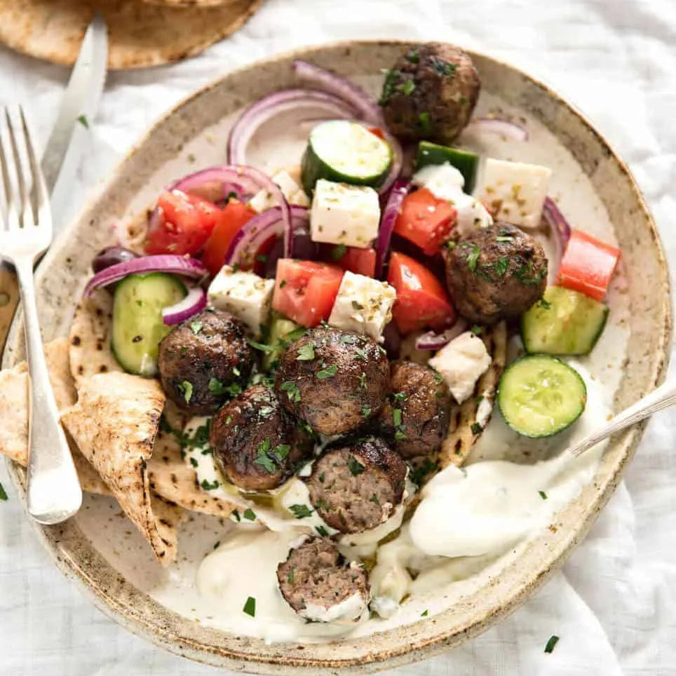 Greek Meatball Mediterranean Plate