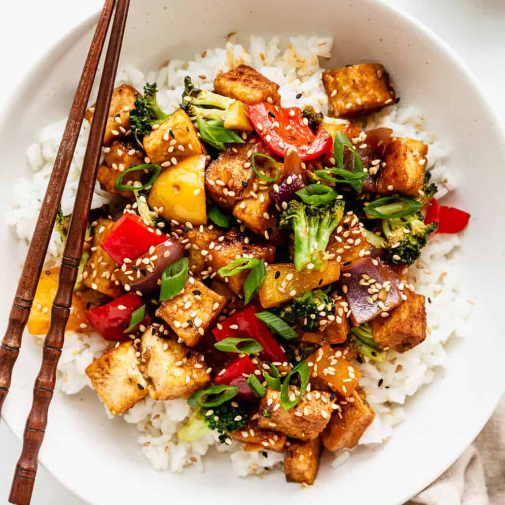 Tofu Stir Fry with Veggies & Rice