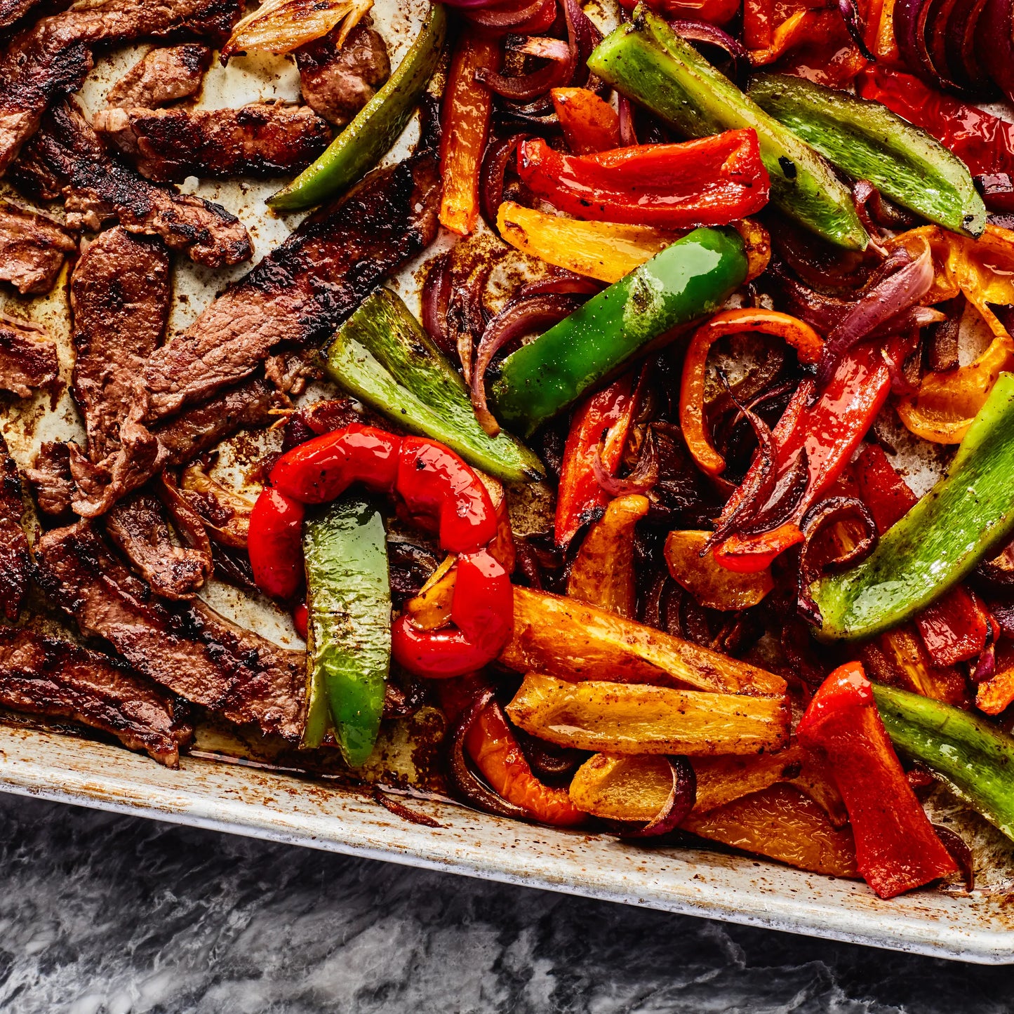 Steak Fajitas with Cilantro-Lime Rice & Beans