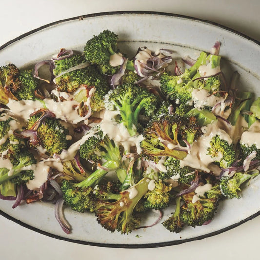Roasted Broccoli Salad with Tahini
