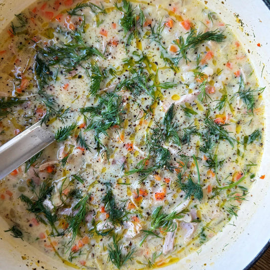 Greek Lemon-Chicken Rice Soup