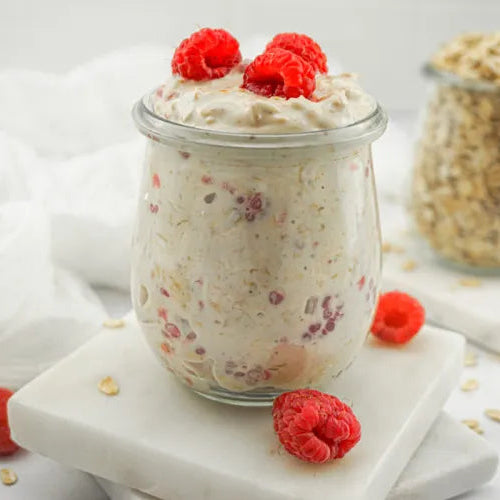 Raspberry Almond Chia Overnight Oats