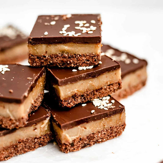 Chocolate Oat Tahini Squares