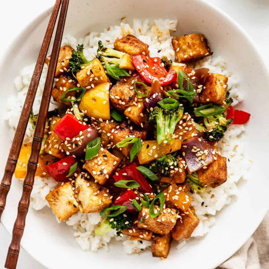 Tofu Stir Fry with Veggies & Rice