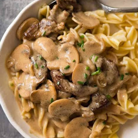 Beef & Mushroom Stroganoff with Egg Noodles