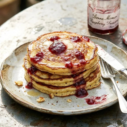 Lemon Protein Pancakes with Summer Fruit Jam