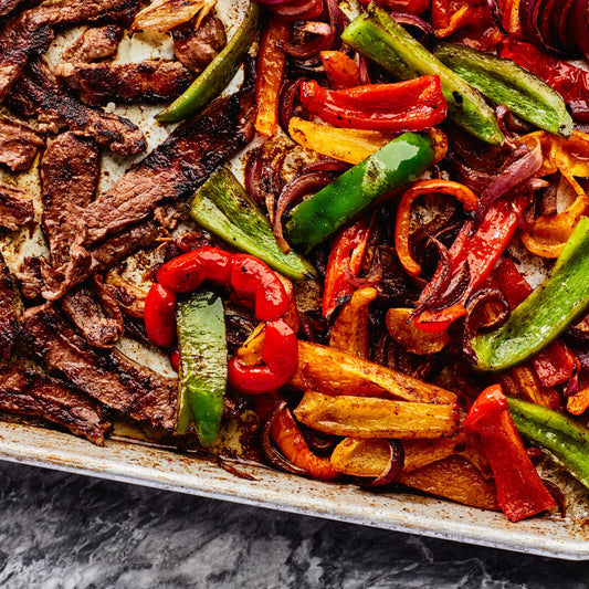 Steak Fajitas with Cilantro-Lime Rice & Beans